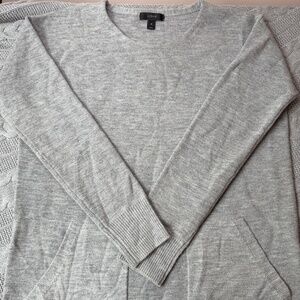 J. Crew Merino Wool Pocket Tunic Gray Sweater Womens XS/S Office Casual Ribbed